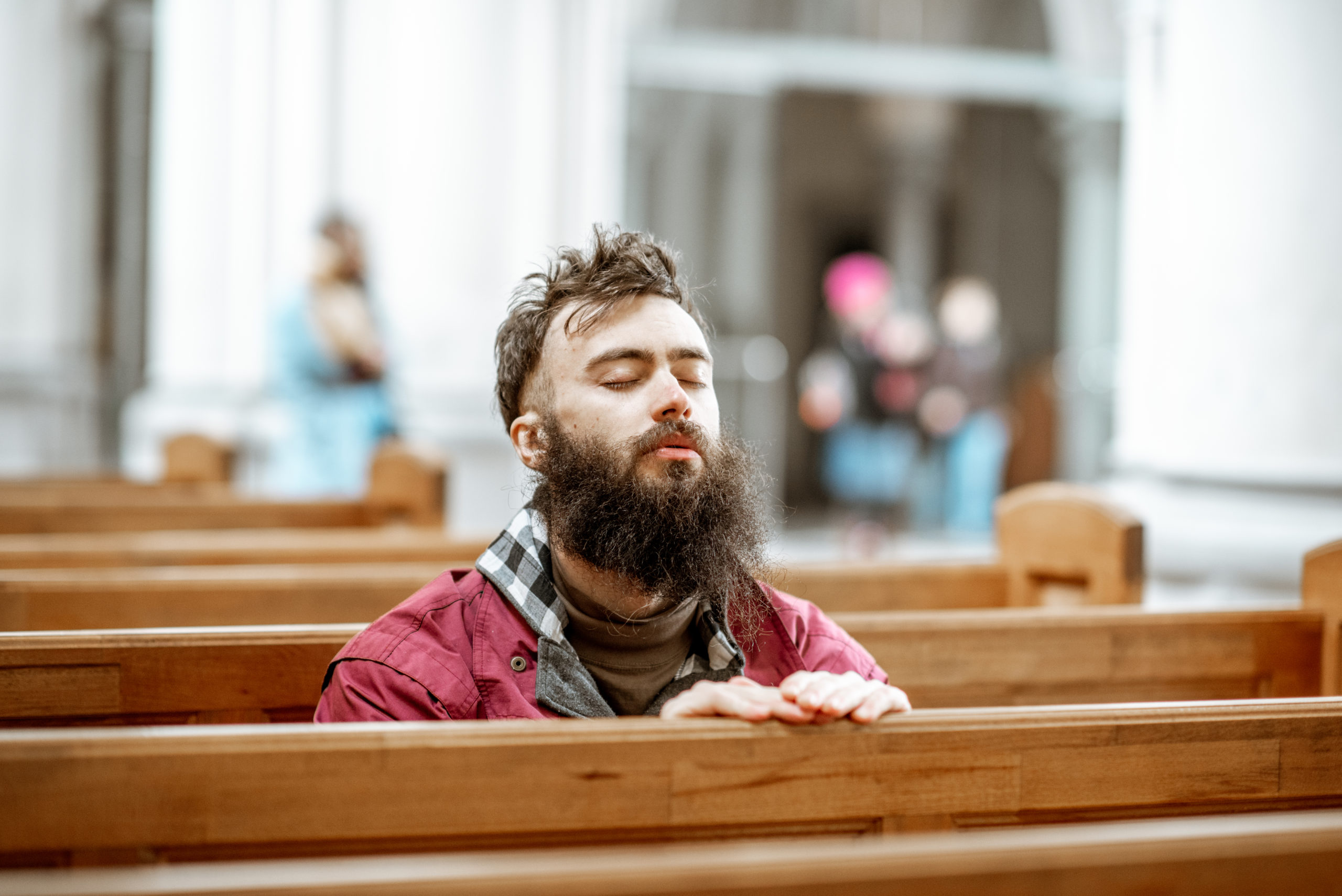 Man praying in the church