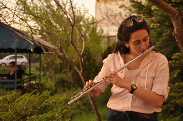 playing flute