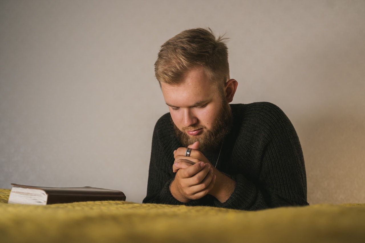 man praying