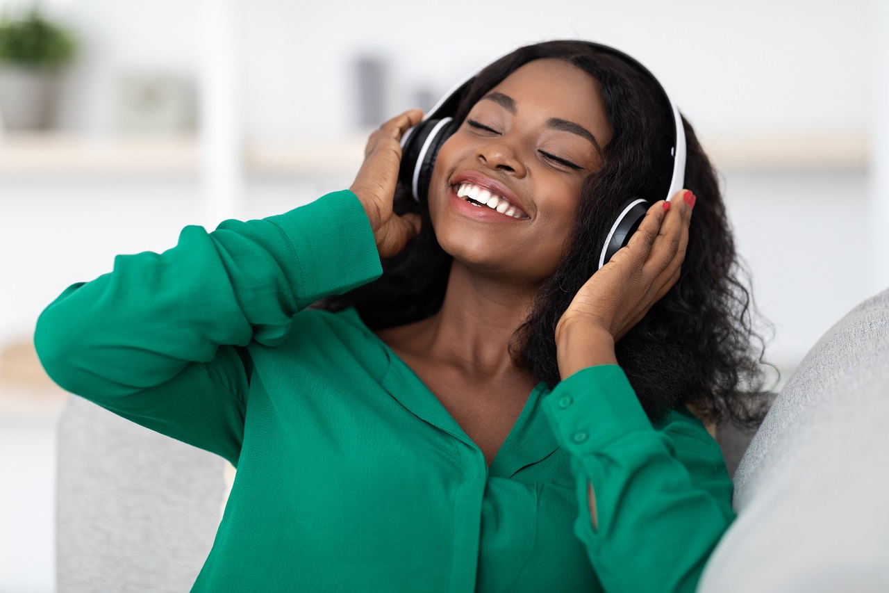 Woman listening to music