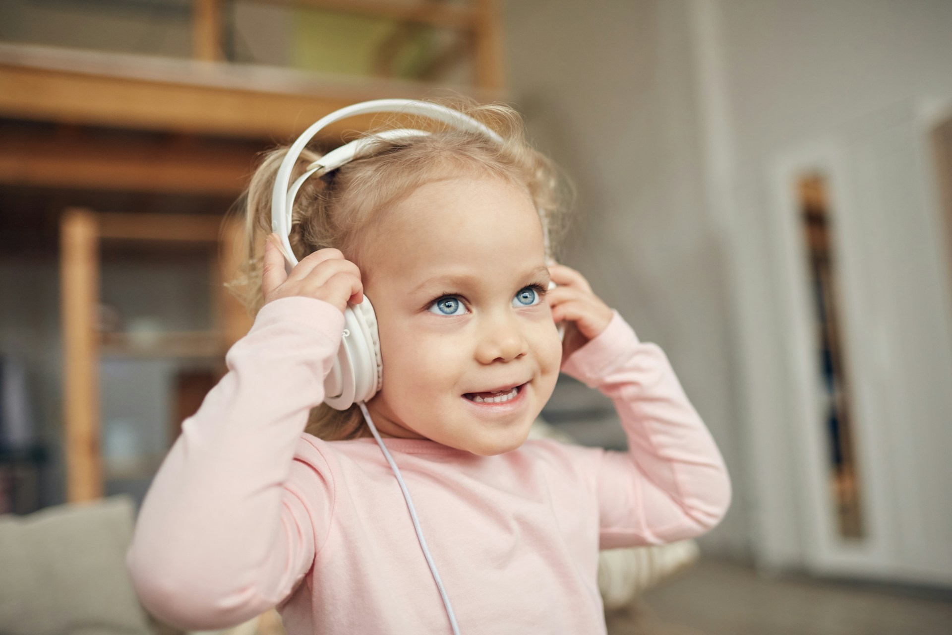 kid listening to music